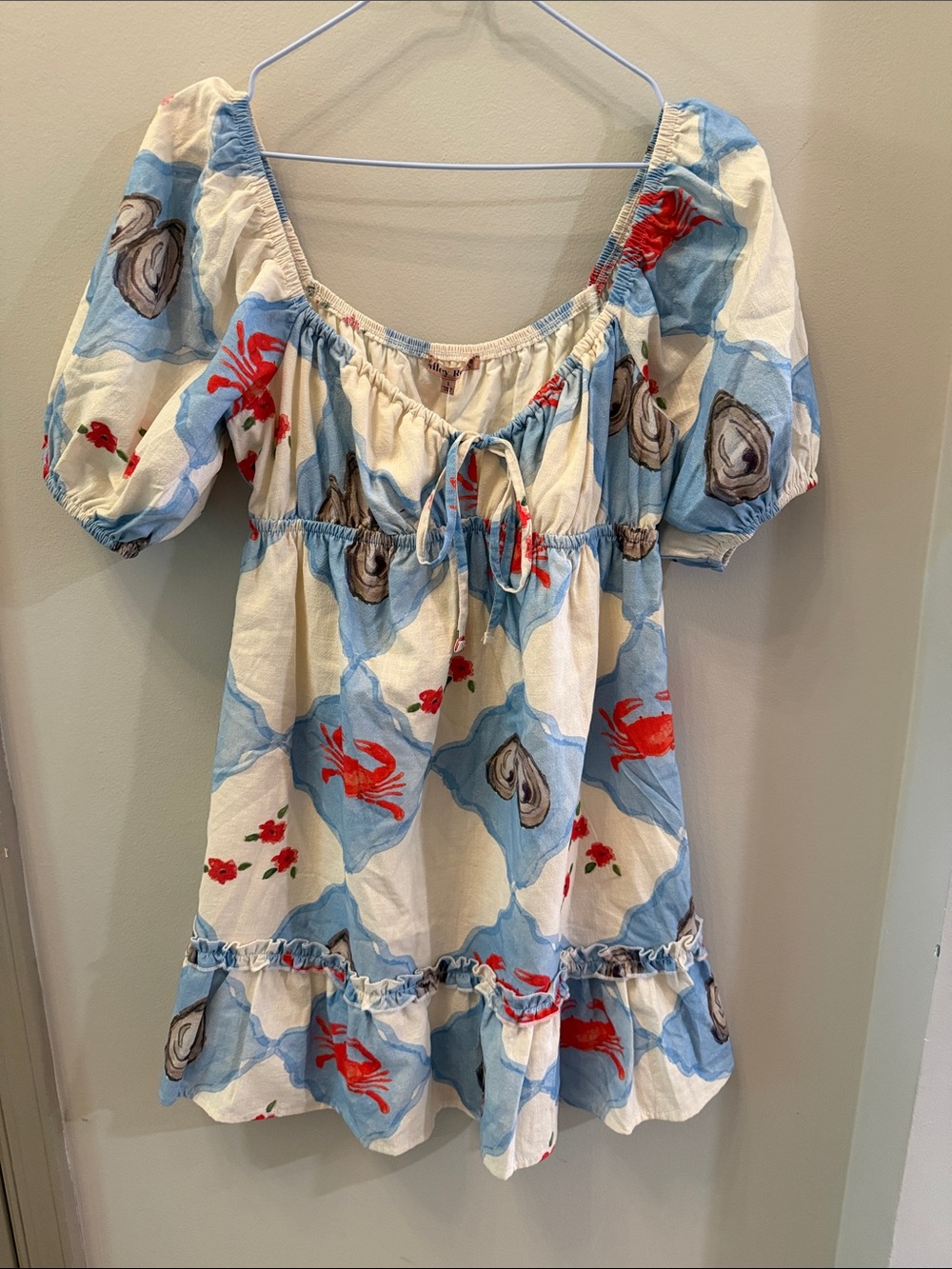 Boutique Crab and Oyster Babydoll Dress Size Small